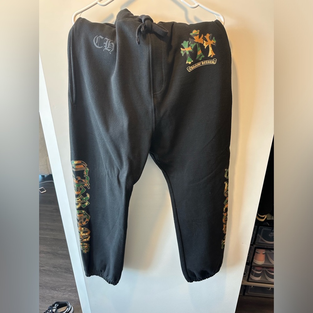 Chrome Hearts Black Camo Crosses Sweatpants Size M